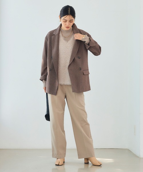 CROSS FUNCTION（クロスファンクション）の「《洗える》アクティかる  ウールライクジャケットコート【CROSS FUNCTION/クロスファンクション】（テーラードジャケット・レディース・グレー/モカ・LL/L/M）」の4枚目の写真