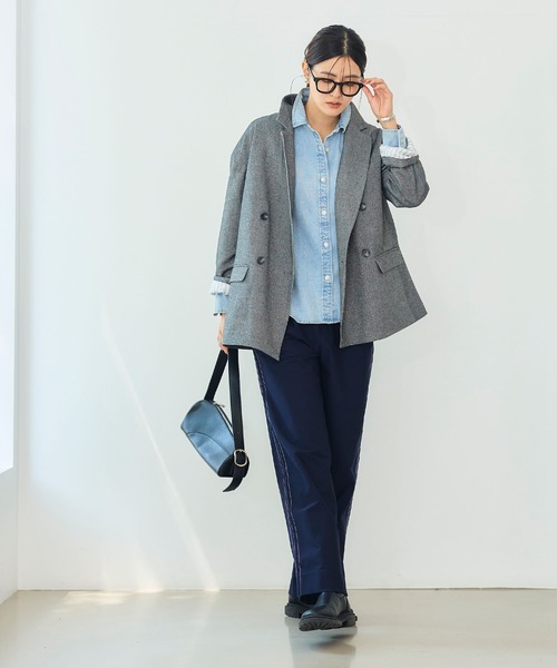 CROSS FUNCTION（クロスファンクション）の「《洗える》アクティかる  ウールライクジャケットコート【CROSS FUNCTION/クロスファンクション】（テーラードジャケット・レディース・グレー/モカ・LL/L/M）」の17枚目の写真