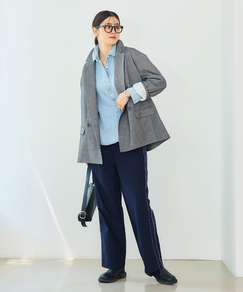 CROSS FUNCTION（クロスファンクション）の「《洗える》アクティかる  ウールライクジャケットコート【CROSS FUNCTION/クロスファンクション】（テーラードジャケット・レディース・グレー/モカ・LL/L/M）」の15枚目の写真