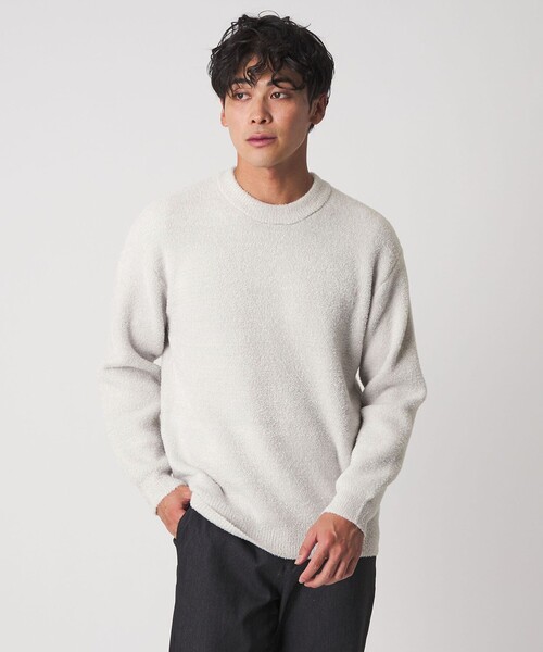 A DAY IN THE LIFE UNITED ARROWS(アデイインザライフユナイテッドアローズ)の「フェザー ヤーン ミラノリブ クルーネックニット-ウォッシャブル-<A DAY IN THE LIFE>(ニット/セーター・メンズ・ライトグレー/ダークグレー/ネイビー・M/L)」の2枚目の写真