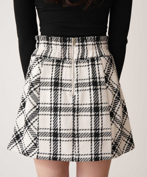 ロービングチェックツィード 脇バイヤスミニスカ スカパン（スカート