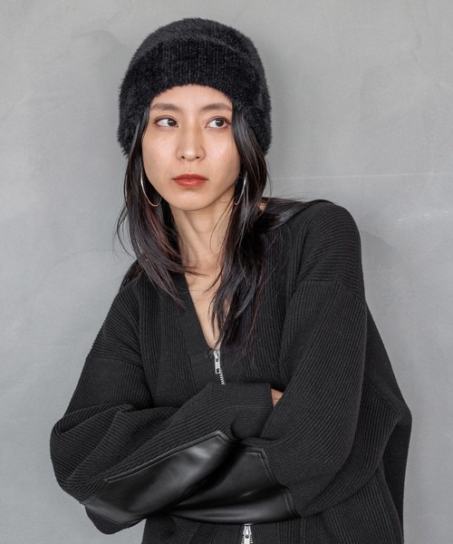 NEW ERA（ニューエラ）の「【HEREIAM】NEWERA/BASIC CUFF SHAGGY KNIT（ニットキャップ/ビーニー・レディース・ピンク/アイボリー/ブラック・FREE）」の5枚目の写真