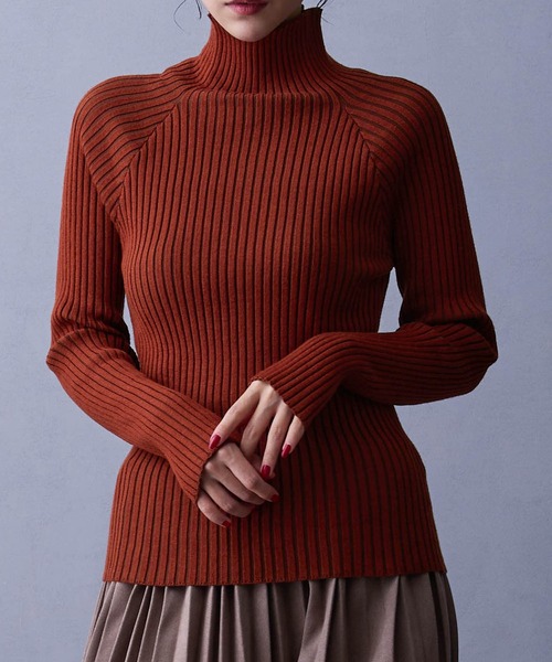 NICOLE white（ニコルホワイト）の「プレーティングリブタートル（ニット/セーター・レディース・ブラック/オフホワイト/グレー/テラコッタ・FREE）」の10枚目の写真