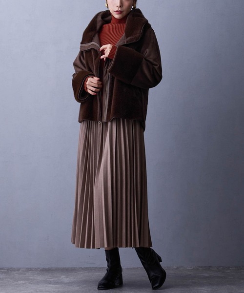 NICOLE white（ニコルホワイト）の「プレーティングリブタートル（ニット/セーター・レディース・ブラック/オフホワイト/グレー/テラコッタ・FREE）」の15枚目の写真