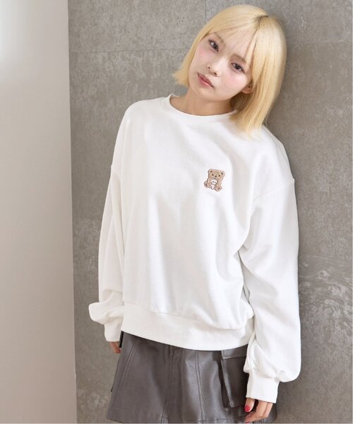 LOVETOXIC(ラブトキシック)の「【GOODPRICE】ゆるキャラベーシックスウェット(スウェット・キッズ・オフホワイト/チャコール/ピンク/サックスブルー・130cm/S:140cm/M:150cm/L:160cm)」の2枚目の写真