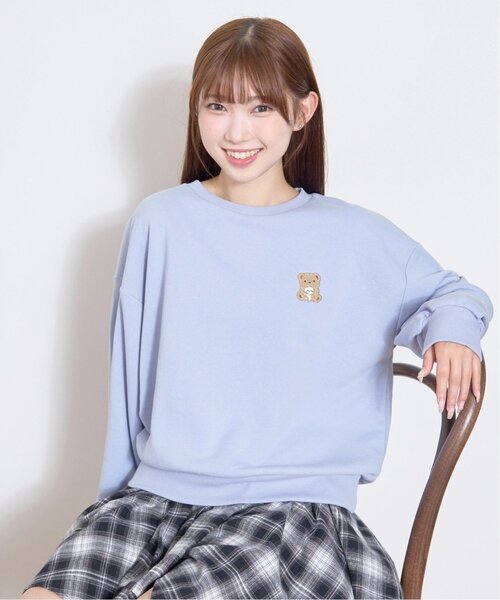 LOVETOXIC(ラブトキシック)の「【GOODPRICE】ゆるキャラベーシックスウェット(スウェット・キッズ・オフホワイト/チャコール/ピンク/サックスブルー・130cm/S:140cm/M:150cm/L:160cm)」の1枚目の写真