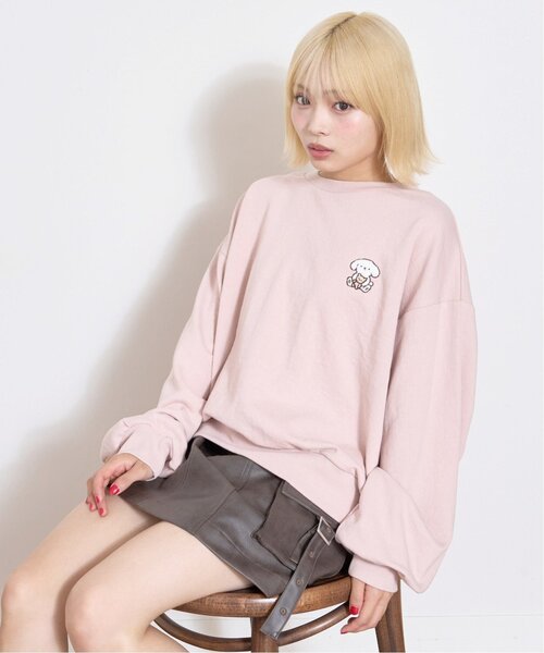 LOVETOXIC(ラブトキシック)の「【GOODPRICE】ゆるキャラベーシックスウェット(スウェット・キッズ・オフホワイト/チャコール/ピンク/サックスブルー・130cm/S:140cm/M:150cm/L:160cm)」の4枚目の写真