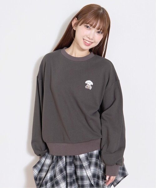 LOVETOXIC(ラブトキシック)の「【GOODPRICE】ゆるキャラベーシックスウェット(スウェット・キッズ・オフホワイト/チャコール/ピンク/サックスブルー・130cm/S:140cm/M:150cm/L:160cm)」の3枚目の写真