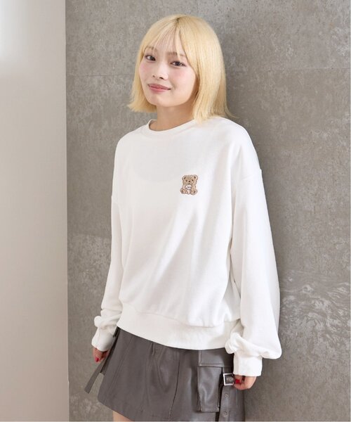 LOVETOXIC(ラブトキシック)の「【GOODPRICE】ゆるキャラベーシックスウェット(スウェット・キッズ・オフホワイト/チャコール/ピンク/サックスブルー・130cm/S:140cm/M:150cm/L:160cm)」の5枚目の写真