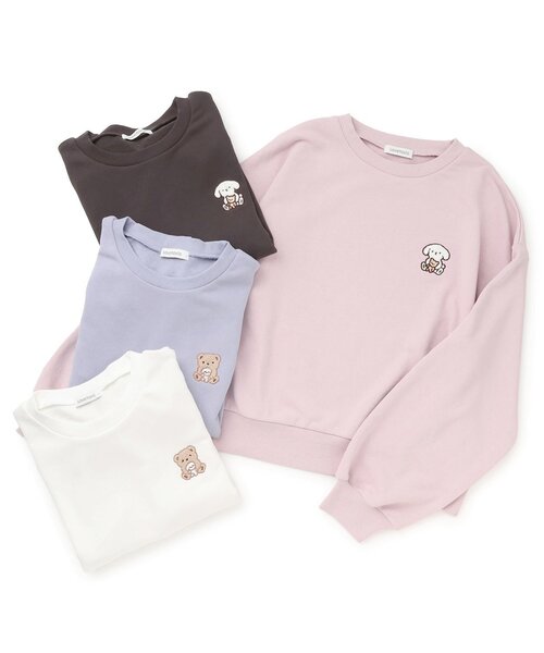 LOVETOXIC(ラブトキシック)の「【GOODPRICE】ゆるキャラベーシックスウェット(スウェット・キッズ・オフホワイト/チャコール/ピンク/サックスブルー・130cm/S:140cm/M:150cm/L:160cm)」の11枚目の写真