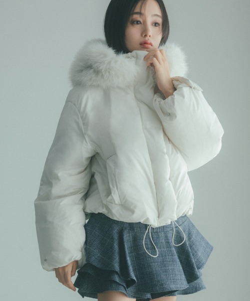 SNIDEL（スナイデル）の「レイヤードフリルミニスカショーパン（その他パンツ・レディース・ブラック/モカ/チェック・0/1）」の3枚目の写真