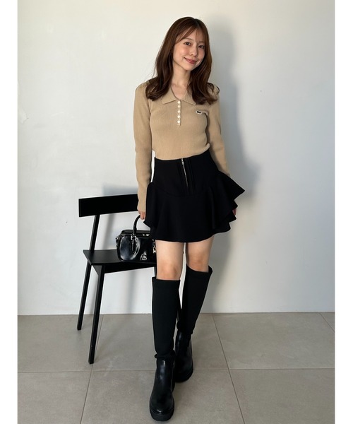 SNIDEL（スナイデル）の「レイヤードフリルミニスカショーパン（その他パンツ・レディース・ブラック/モカ/チェック・0/1）」の10枚目の写真