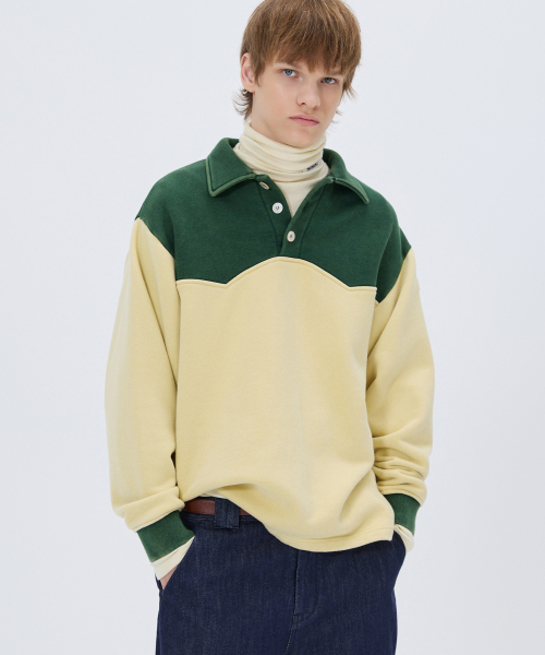 NOHANT(ノアン)の「WESTERN COLOR BLOCK SWEATSHIRT GREEN(スウェット・メンズ・グリーン・SMALL/MEDIUM/LARGE)」の9枚目の写真