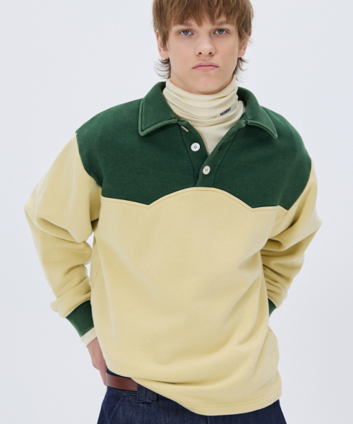 NOHANT(ノアン)の「WESTERN COLOR BLOCK SWEATSHIRT GREEN(スウェット・メンズ・グリーン・SMALL/MEDIUM/LARGE)」の4枚目の写真