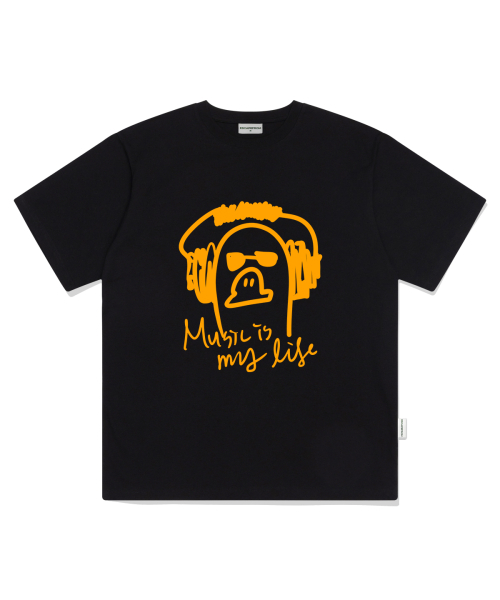 ESCAPEFROM(エスケープフロム)の「ミュージックイズマイライフ プリント オーバーサイズ 半袖Tシャツ ブラック(Tシャツ/カットソー・レディース・その他・SMALL/MEDIUM/LARGE)」の1枚目の写真