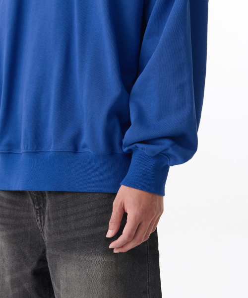 MUSINSA STANDARD（ムシンサスタンダード）の「ルーズバルーンスウェットシャツ[ブルー]（スウェット・メンズ・その他・SMALL/MEDIUM/LARGE/X-LARGE/XX-LARGE/XXX-LARGE）」の5枚目の写真