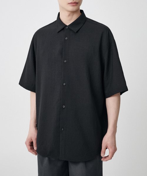 MUSINSA STANDARD（ムシンサスタンダード）の「リラックスドリネンライク半袖シャツ[ブラック]（シャツ/ブラウス・メンズ・その他・SMALL/MEDIUM/LARGE/X-LARGE/XX-LARGE）」の7枚目の写真