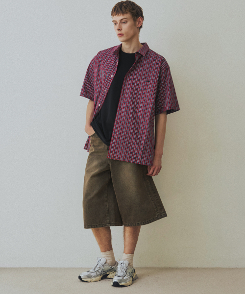 NODU（ノードユー）の「サイド切り替えウォッシングバミューダショートパンツ[ブラウン]（その他パンツ・メンズ・その他・SMALL/MEDIUM/LARGE）」の2枚目の写真