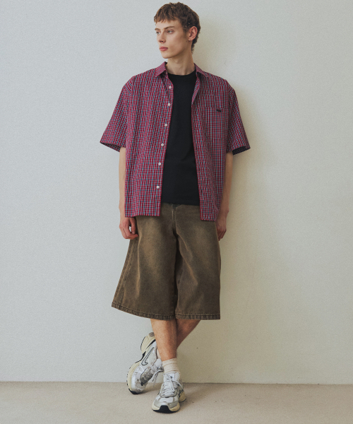 NODU（ノードユー）の「サイド切り替えウォッシングバミューダショートパンツ[ブラウン]（その他パンツ・メンズ・その他・SMALL/MEDIUM/LARGE）」の3枚目の写真