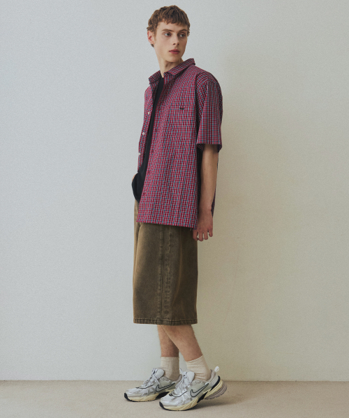 NODU（ノードユー）の「サイド切り替えウォッシングバミューダショートパンツ[ブラウン]（その他パンツ・メンズ・その他・SMALL/MEDIUM/LARGE）」の4枚目の写真
