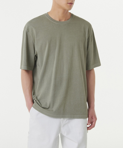 MUSINSA STANDARD（ムシンサスタンダード）の「ピグメントリラックスクルーネックTシャツ[ピスタチオ]（Tシャツ/カットソー・メンズ・その他・X-LARGE/XX-LARGE/XXX-LARGE/SMALL/MEDIUM/LARGE）」の2枚目の写真