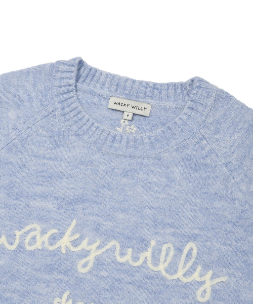Wacky WiLLy(ワッキーウィリー)の「ウィメンズヘアリーレタリング刺繍プルオーバースカイブルー(ニット/セーター・レディース・その他・F)」の4枚目の写真