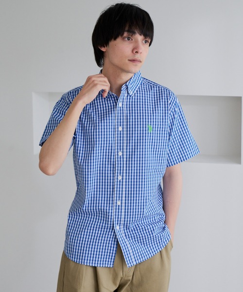 U.S. POLO ASSN.(ユーエスポロアッスン)の「【U.S. POLO ASSN.】ワンポイント ブロード 半袖 ボタンダウンシャツ(シャツ/ブラウス・メンズ・ホワイト/インディゴブルー/ネイビー/ブラック・L/M)」の3枚目の写真