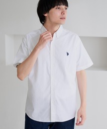 【U.S. POLO ASSN.】ワンポイント ブロード 半袖 ボタンダウンシャツ
