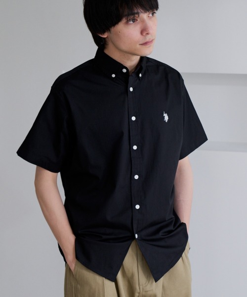 U.S. POLO ASSN.(ユーエスポロアッスン)の「【U.S. POLO ASSN.】ワンポイント ブロード 半袖 ボタンダウンシャツ(シャツ/ブラウス・メンズ・ホワイト/インディゴブルー/ネイビー/ブラック・L/M)」の13枚目の写真
