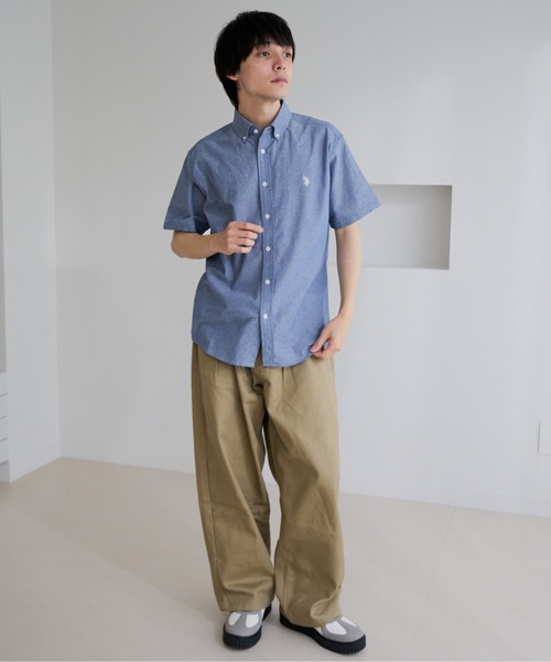 U.S. POLO ASSN.(ユーエスポロアッスン)の「【U.S. POLO ASSN.】ワンポイント ブロード 半袖 ボタンダウンシャツ(シャツ/ブラウス・メンズ・ホワイト/インディゴブルー/ネイビー/ブラック・L/M)」の21枚目の写真