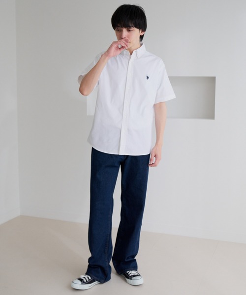 U.S. POLO ASSN.(ユーエスポロアッスン)の「【U.S. POLO ASSN.】ワンポイント ブロード 半袖 ボタンダウンシャツ(シャツ/ブラウス・メンズ・ホワイト/インディゴブルー/ネイビー/ブラック・L/M)」の9枚目の写真