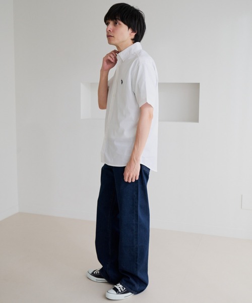 U.S. POLO ASSN.(ユーエスポロアッスン)の「【U.S. POLO ASSN.】ワンポイント ブロード 半袖 ボタンダウンシャツ(シャツ/ブラウス・メンズ・ホワイト/インディゴブルー/ネイビー/ブラック・L/M)」の11枚目の写真