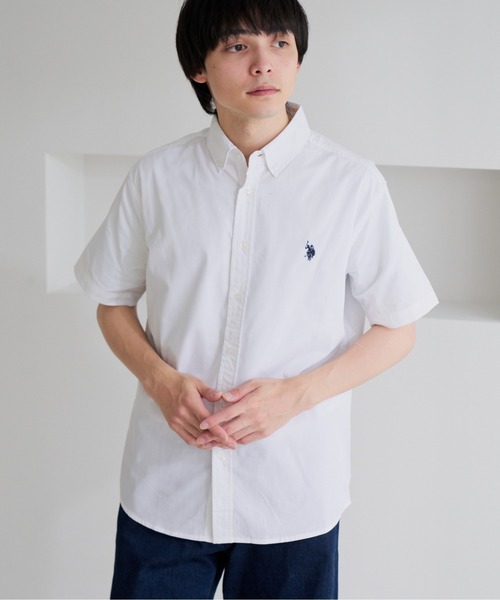 U.S. POLO ASSN.(ユーエスポロアッスン)の「【U.S. POLO ASSN.】ワンポイント ブロード 半袖 ボタンダウンシャツ(シャツ/ブラウス・メンズ・ホワイト/インディゴブルー/ネイビー/ブラック・L/M)」の5枚目の写真