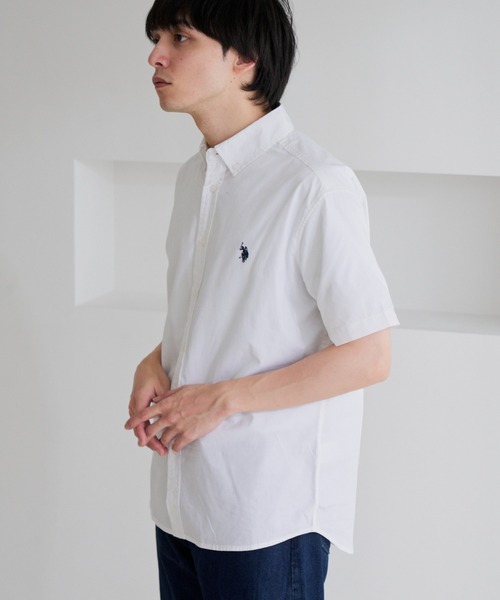 U.S. POLO ASSN.(ユーエスポロアッスン)の「【U.S. POLO ASSN.】ワンポイント ブロード 半袖 ボタンダウンシャツ(シャツ/ブラウス・メンズ・ホワイト/インディゴブルー/ネイビー/ブラック・L/M)」の6枚目の写真