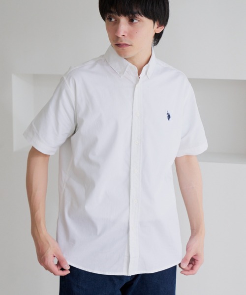 U.S. POLO ASSN.(ユーエスポロアッスン)の「【U.S. POLO ASSN.】ワンポイント ブロード 半袖 ボタンダウンシャツ(シャツ/ブラウス・メンズ・ホワイト/インディゴブルー/ネイビー/ブラック・L/M)」の8枚目の写真