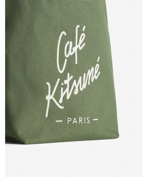 Maison Kitsune(メゾンキツネ)の「CAFE KITSUNE MINI TOTE(トートバッグ・メンズ・オリーブドラブ・U)」の5枚目の写真