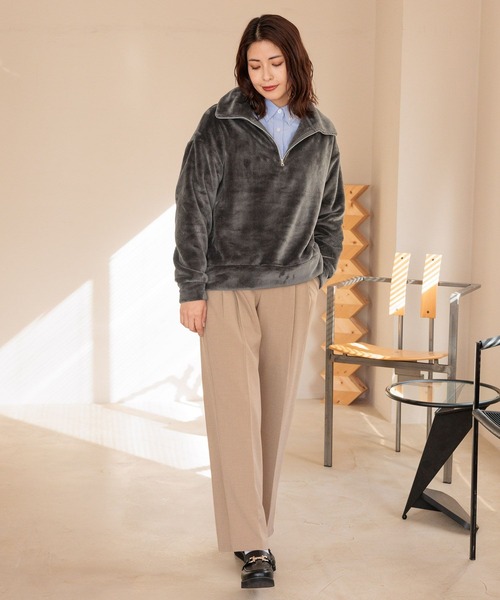 FOUND GOOD（ファウンドグッド）の「ハーフZIPファーPO（その他トップス・レディース・ベージュ/グレー系8/ブラウン系5・M/L/S）」の4枚目の写真