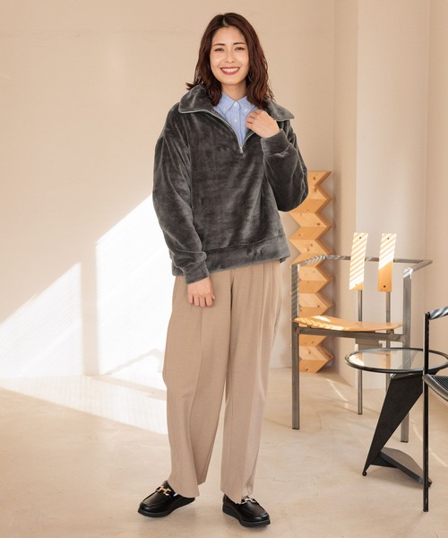 FOUND GOOD（ファウンドグッド）の「ハーフZIPファーPO（その他トップス・レディース・ベージュ/グレー系8/ブラウン系5・M/L/S）」の5枚目の写真