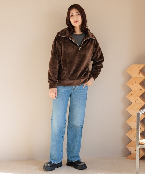 FOUND GOOD（ファウンドグッド）の「ハーフZIPファーPO（その他トップス・レディース・ベージュ/グレー系8/ブラウン系5・M/L/S）」の8枚目の写真