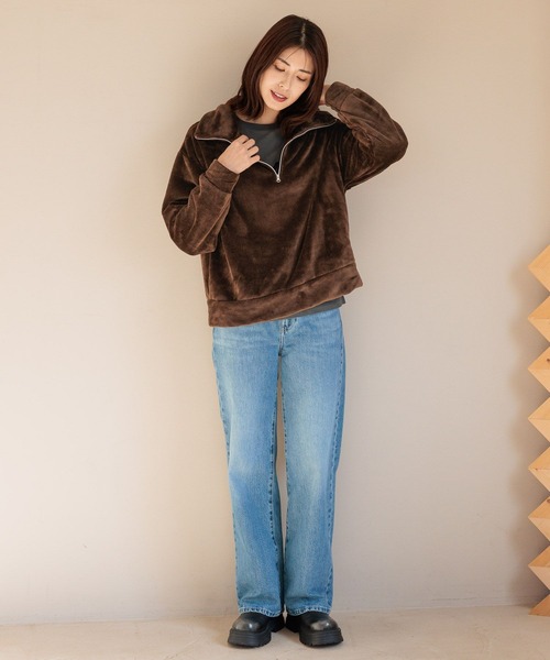 FOUND GOOD（ファウンドグッド）の「ハーフZIPファーPO（その他トップス・レディース・ベージュ/グレー系8/ブラウン系5・M/L/S）」の9枚目の写真