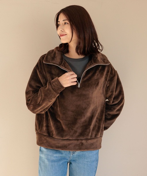 FOUND GOOD（ファウンドグッド）の「ハーフZIPファーPO（その他トップス・レディース・ベージュ/グレー系8/ブラウン系5・M/L/S）」の10枚目の写真