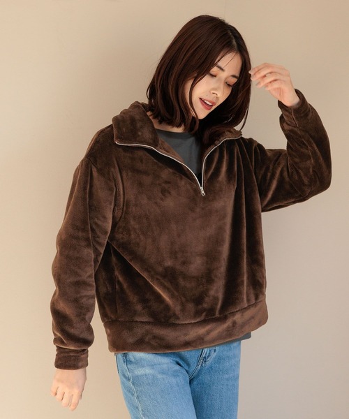 FOUND GOOD（ファウンドグッド）の「ハーフZIPファーPO（その他トップス・レディース・ベージュ/グレー系8/ブラウン系5・M/L/S）」の11枚目の写真