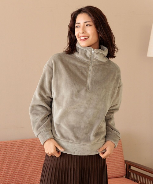 FOUND GOOD（ファウンドグッド）の「ハーフZIPファーPO（その他トップス・レディース・ベージュ/グレー系8/ブラウン系5・M/L/S）」の15枚目の写真