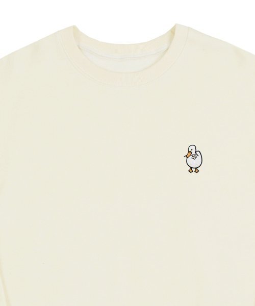 GRAVER（グレーバー）の「[UNISEX]ダックフラワー刺繍スマイルマンツーマン_クリーム（スウェット・レディース・アイボリー・LARGE/MEDIUM/SMALL/X-LARGE）」の3枚目の写真