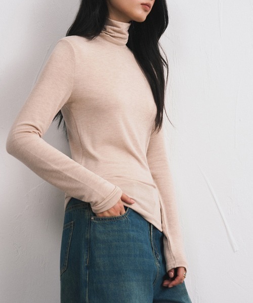 ReRe(リリ)の「タートルネックトップス(Tシャツ/カットソー・レディース・ブラック/ブルーグレー/オフホワイト/ダークグレー/ベージュ/ブラウン・MEDIUM/LARGE)」の16枚目の写真
