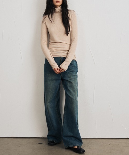ReRe(リリ)の「タートルネックトップス(Tシャツ/カットソー・レディース・ブラック/ブルーグレー/オフホワイト/ダークグレー/ベージュ/ブラウン・MEDIUM/LARGE)」の18枚目の写真