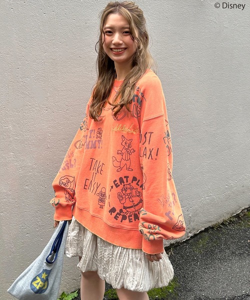 DOUBLE NAME（ダブルネーム）の「【Disney】ズートピア/パイピングスウェットミニBAG（クラッチバッグ・レディース・オレンジ/ブルー・FREE）」の5枚目の写真