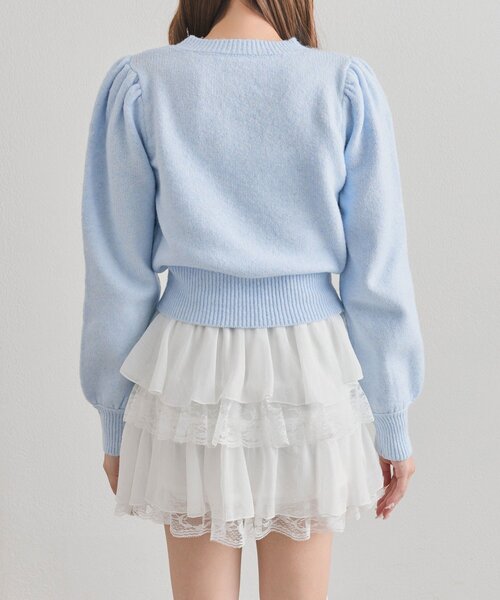 OLIVE des OLIVE（オリーブデオリーブ）の「スパンコール刺繍トップス（ニット/セーター・レディース・オフホワイト/トップグレー/サックスブルー/ブラック・FREE）」の19枚目の写真