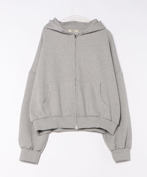 ankoROCK（アンコロック）の「a.p.o.v. ネイティブスタッズデザインボリュームネックスウェットオーバーサイズジップアップパーカー（パーカー・メンズ・ブラック/グレー・ONESIZE）」の6枚目の写真