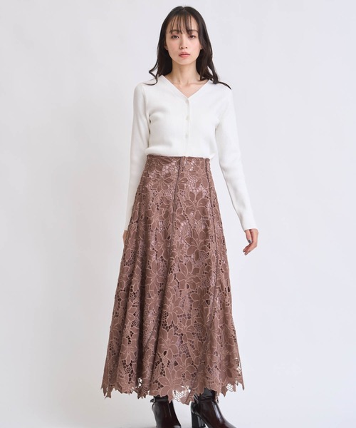 NOELA（ノエラ）の「レースレイヤードトルネードスカート（スカート・レディース・ピンク/ブラウン/オフホワイト・S/M）」の15枚目の写真
